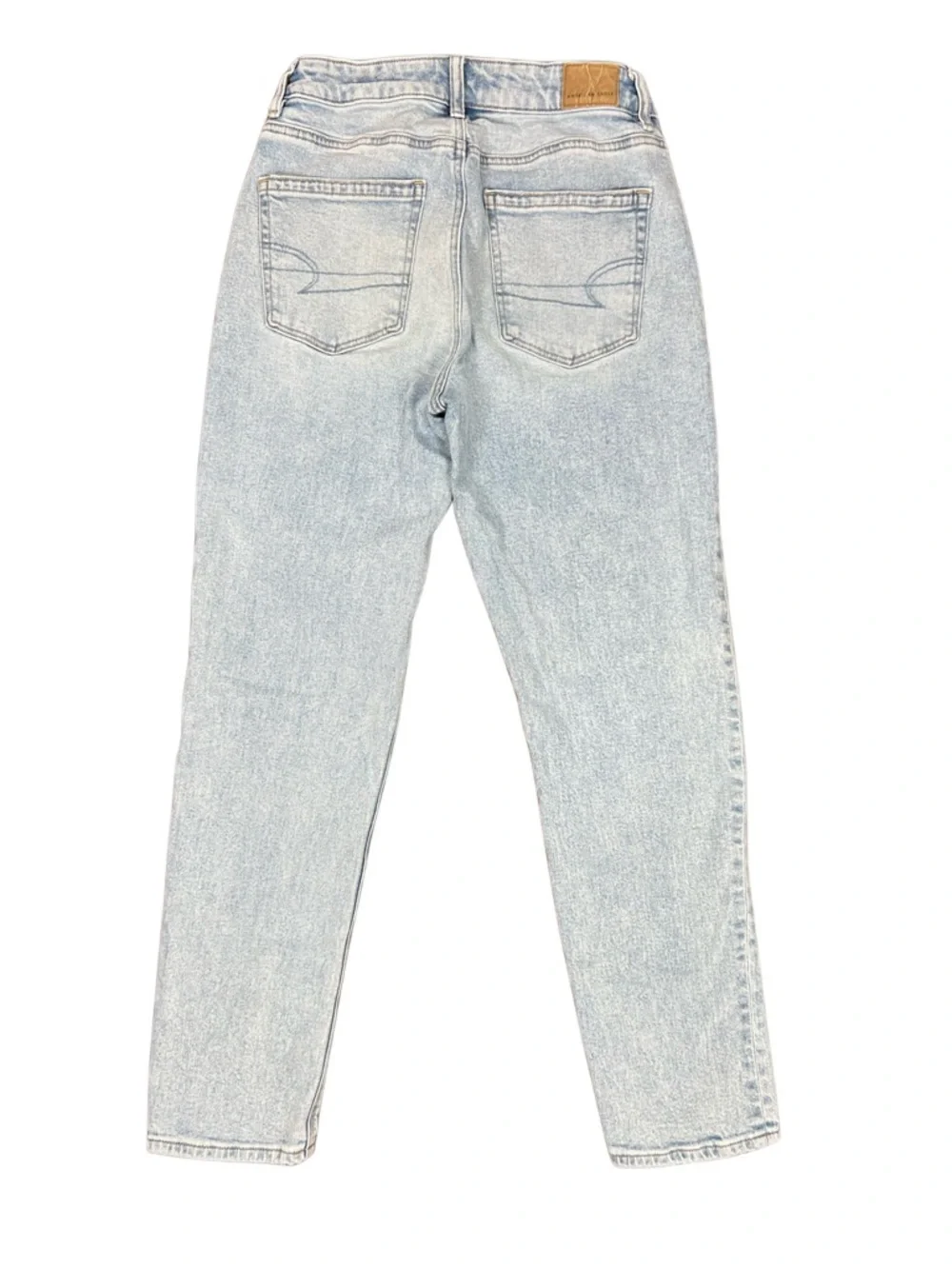American Eagle Strigid Mom Jeans Size 2 Light Wash High Rise Straight Leg